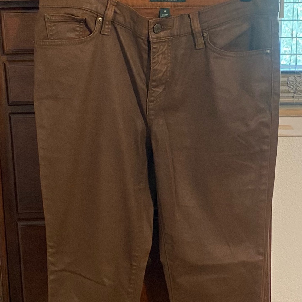Lauren Jeans Co — Ralph Lauren Brown Coated Skinny Jeans